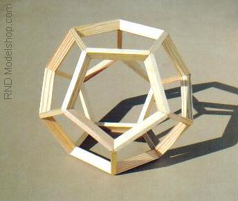 Dodecahedron wood frame model 9