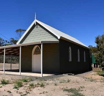 Black Hill District Hall of corrugated iron with a pressed metal front. Erected 1912: school held here from October 1917 until 17 February 1930. Mid Murray District Council Area South Australia