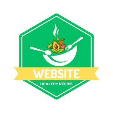 Red and Green Illustration Healthy Food Logo - 1